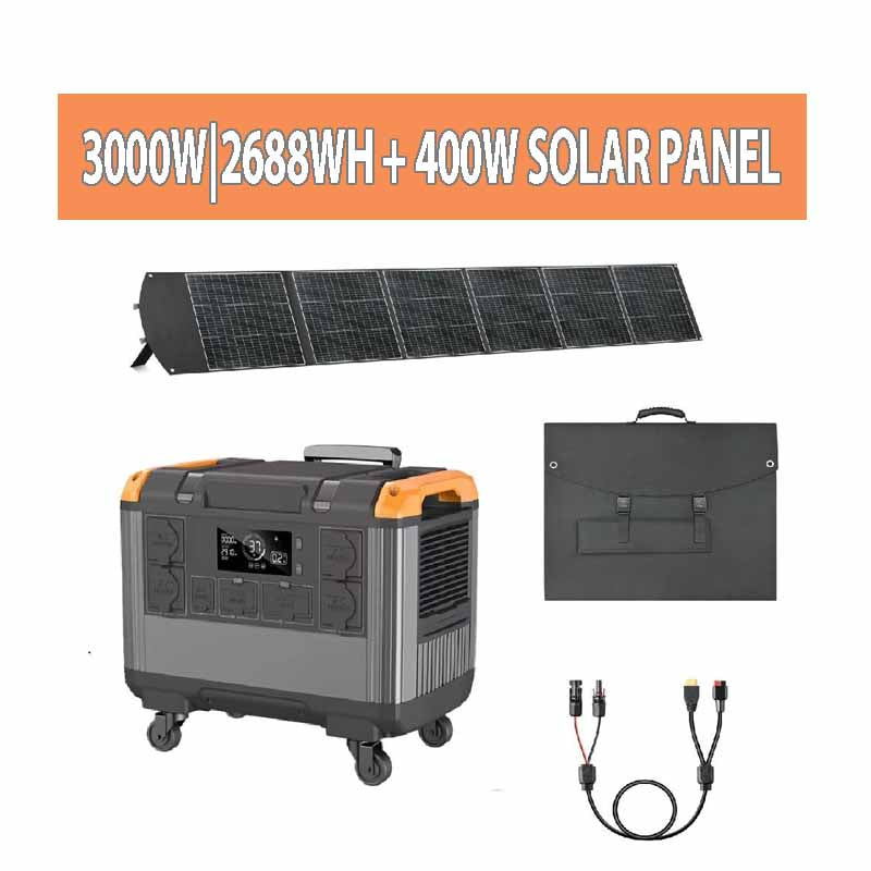 3000W Portable Power Station + 400W Solar Panel