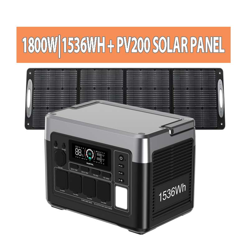 OUKITEL P1500EPlus Portable Power Station 1800W + PV200W Solar Panel