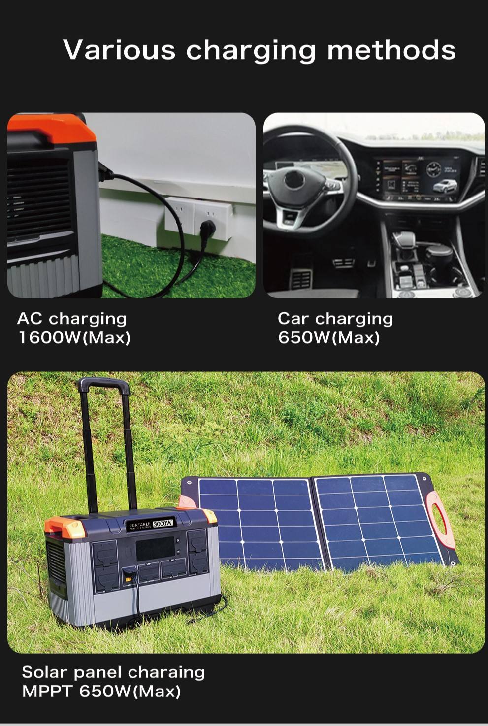 3000W Portable Power Station + 400W Solar Panel