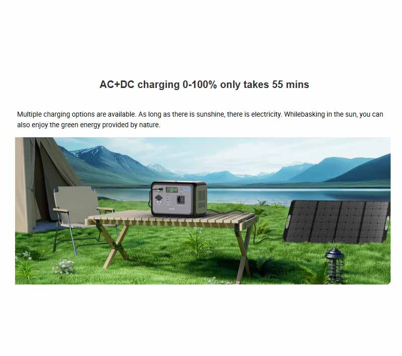 OUKITEL P800E Portable Power Station 800W | 512Wh + PV100W IP68 Solar Panel